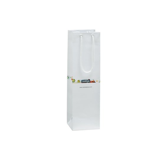 Sacolas de papel offset com plastificação para garrafas da Gazoni Embalagens, impermeáveis, elegantes e resistentes, ideais para vinhos e bebidas premium